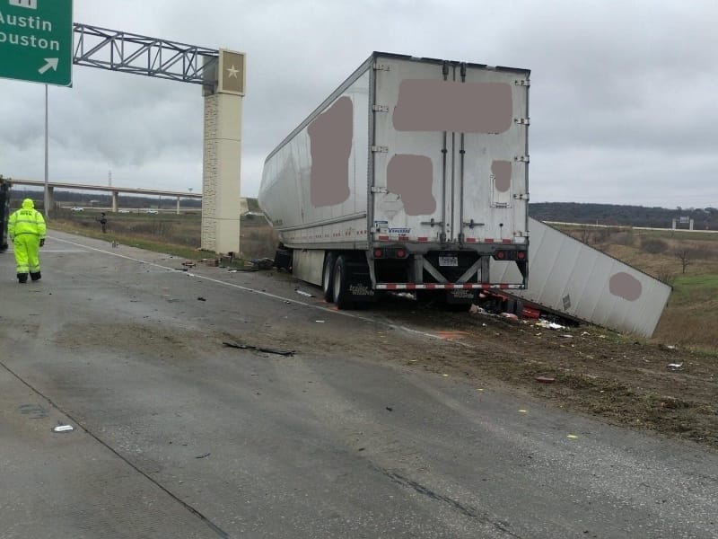 US-290 semi towing